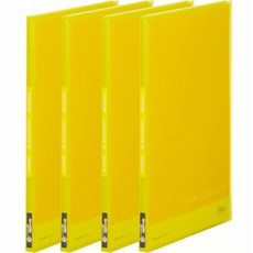 KING JIM 透明文件夾 20頁, 黃色, 4個