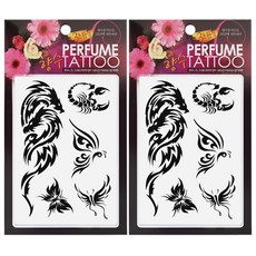 香氛紋身貼紙 17 蝎子蝴蝶, 黑色的, 2件