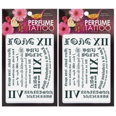 香水刺青 29 字母貼紙, 藍色, 2個