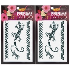 香水刺青 10 時尚蜥蜴 貼紙, 藍色, 2個