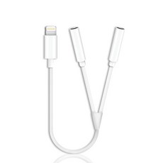 이탑 라이트닝 8핀 듀얼 3.5mm AUX 커플케이블, MH-027, 혼합 색상