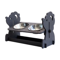 Runmake可調角度與高度狗狗飯碗 2格, A型比格貴賓犬, 1個