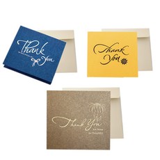 From&To 感謝書法新年賀卡 3款 卡片 6入 + 信封 6入 T1513-123, 混合顏色, 1套