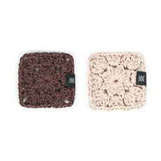 常春藤針織杯墊DIY套組, 1套, 巧克力色+米色