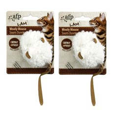 all for paws AFP Lambswool羊毛老鼠貓咪玩具, 白色的, 2件