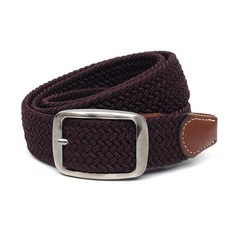 M CUBE 運動高爾夫方塊扣環休閒彈性腰帶, 4003 棕色