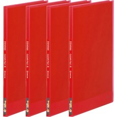 KING JIM 透明文件夾 20頁, 紅色, 4個