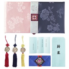 八福商會預斷盒現金預斷盒 淺粉色+預斷封筒 青色+新郎捧財信紙+掛飾金色全組, 混色, 1套