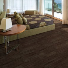 Naemaru 簡易施工地板塑膠地貼 SF-025, 地板面板深胡桃木, 寬 100cm x 長 250cm