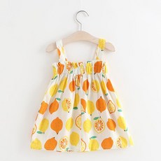 JOY MULTI 女童檸檬圖案褶邊洋裝