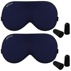 ATHLA 頂級絲綢睡眠眼罩 絲滑海軍藍 + 耳塞, 2套