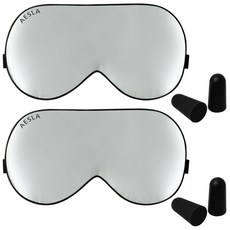 Athla優質絲綢睡眠眼罩 星星銀+耳塞, 2套