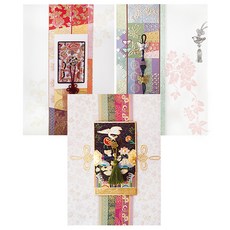 From&To T220-123 感謝 祝賀 賀年卡 卡片 3入 + 信封 3入 + 內頁 3入, 混合顏色, 1套