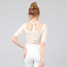 LEENALINE 女款掛脖式瑜珈短版T恤 YSS03