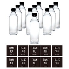 Just Interior 方形密封果汁瓶 500ml x 10入 + 感謝貼紙 10入, 1套
