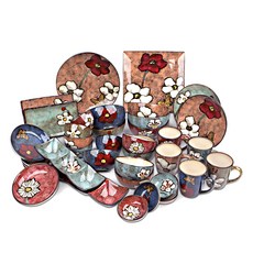 Royal Essex Sodam 5人份居家餐具組 38件組, 1套, 10種, 紅色, 天藍色, 綠色, 粉紅色, 鈷藍色