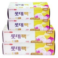 롯데라이프 위생팩 알뜰형 중 200매 x 2p + 대 200매 x 2p, 1세트