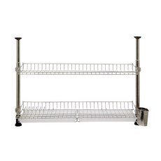 Poeta現代一觸式柱子800置物架 2層, 銀