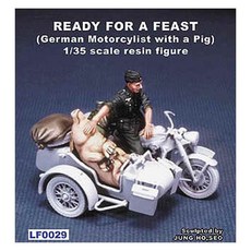 傳奇1:35德國摩托車騎士與豬WW2塑膠模型 lf0029, 1個