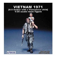 傳奇1:35美國士兵肩上背著一個越南兒童 塑膠模型 lf0032, 1個