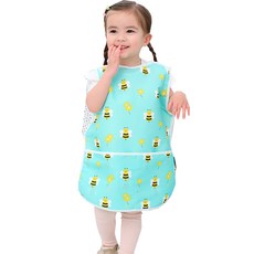 bebe chouette 孩童印花網眼美術防水圍裙+收納袋, 蜜蜂款