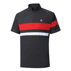 FOOTJOY 男士半拉鍊胸條紋短袖 T恤 93435