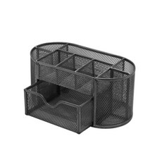 Clean Opi 9格金屬抽屜筆筒, 黑色, 1個