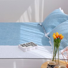 水洗棉質橫縫被子, 藍色