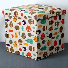 이지웜 베이패턴 수납의자 38 x 38 x 38 cm, 올빼미, 1개