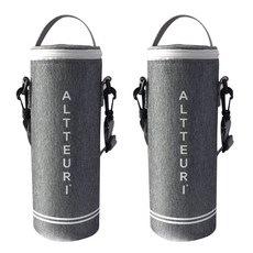 ALTTEURI 水瓶保溫袋, 灰色, 2入