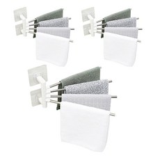 Marketpo 壁貼式四桿旋轉抹布架, 混色, 3個