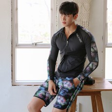 VENDIS 男款紫外線防護拉鍊外套 C267+防曬沙灘褲 A518