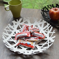 Market Pio北歐風鐵製裝飾零食籃 2入, 白色的