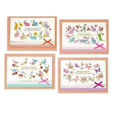 Maumdama 緞帶動物 祝賀 紀念日 多用途 動物卡片 4款組合, 混合顏色, 2套