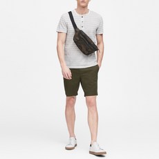 바나나리퍼블릭 남성용 린넨 코튼 헨리 티셔츠