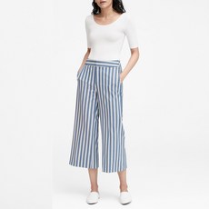 바나나리퍼블릭 여성용 쁘띠 하이라이즈 와이드 레그 크롭 팬츠