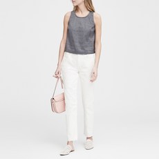 바나나리퍼블릭 여성용 쁘띠 린넨 코튼 버튼 백 탱크