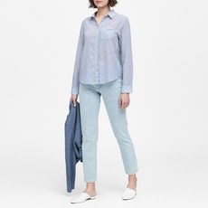 바나나리퍼블릭 여성용 퀸 스트레이트 핏 코튼 린넨 셔츠