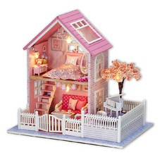 아이엠미니 DIY 미니어처하우스 분홍 벚꽃 + 도구 + 케이스 + 오르골, 혼합 색상, 1개