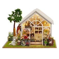 Aiemmini DIY 迷你屋貓的夢想花園+工具+盒子+音樂盒, 混色