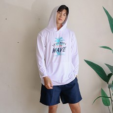 VENDIS 男款印花連帽防曬長袖T恤 C273+素色沙灘褲 A105