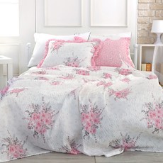 gBEDDING 花朵印花泡泡紗薄被, 粉色的