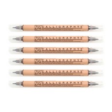 ZIG 書法2專用筆-MS-3500, 062 巧克力, 6件