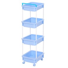 Living Smile 尿布方型4層收納推車, 藍色