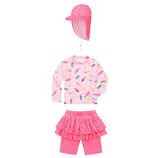 ST.HOLIDAY 女童防曬泳衣 + 遮陽帽套裝 C5403