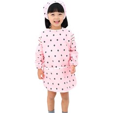 bebe chouette 孩童印花防水網眼美術圍裙+袖套+頭巾, 光束