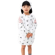 bebe chouette 孩童印花防水網眼美術圍裙+袖套+頭巾, 企鵝男孩