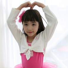 발레키즈 여아용 레이스 긴팔 발레 가디건
