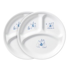 코렐 무민코믹스 삼절접시 대, 블루, 2개입