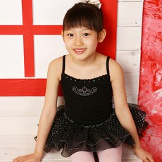 BALLET KIDS 女童黑色皇冠珍珠芭蕾舞短裙
